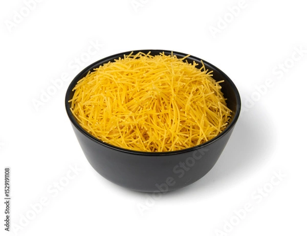 Obraz Raw vermicelli, gold soup pasta, small scattered homemade noodles, thin macaroni