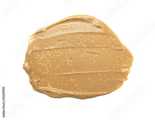 Obraz Tahini smear isolated, sesame seeds paste splash, spilled tahina sauce, spill eastern dip