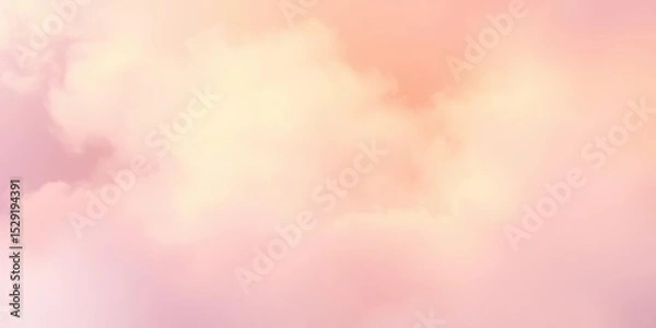 Fototapeta Dreamy, hazy pastel blend from lavender to peach, subtle cloud-like texture,  airy,  delicate