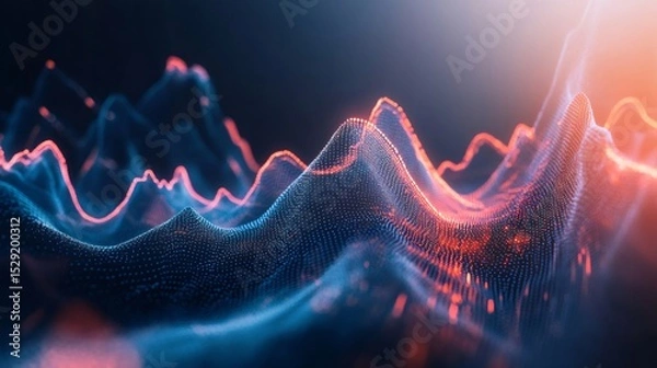 Obraz Colorful seismic waves are spreading across a landscape, emanating from the epicenter of an earthquake, creating a mesmerizing ripple effect with vibrant hues