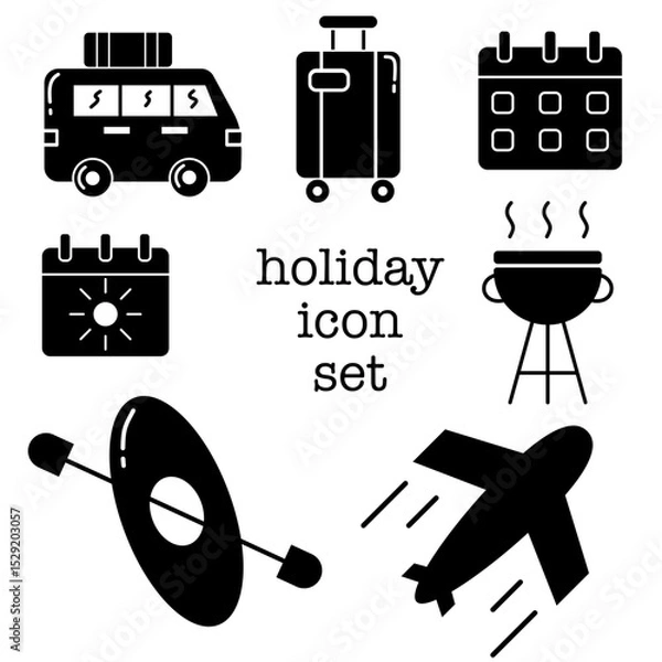 Obraz holiday icon set