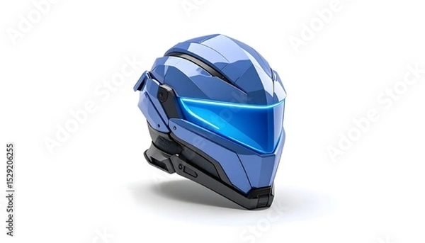 Fototapeta Red sci-fi helmet front facing view high resolution photo