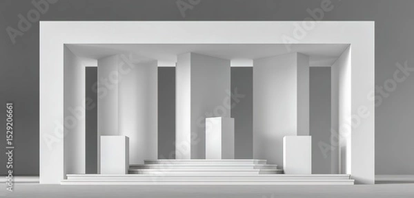 Obraz Simple White Architectural Interior Design