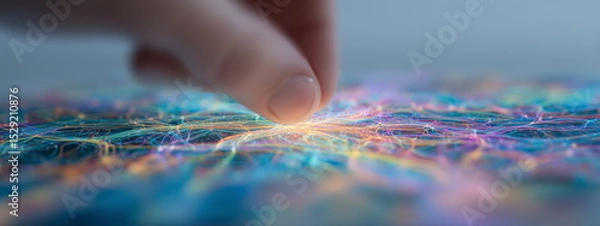 Fototapeta network connections of touch sense devices, sensing systems and human sensory interface systems. Shallow Depth of field. 