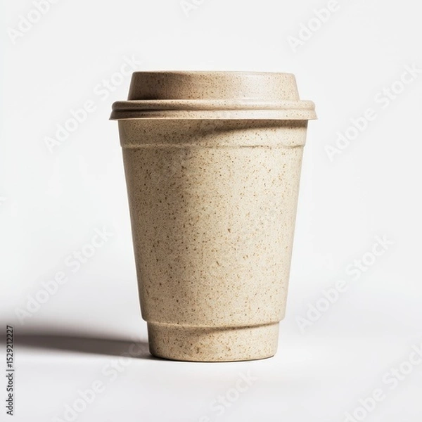 Obraz ecofriendly ceramic coffee cup symbolizing sustainable drinking habits isolated clean background