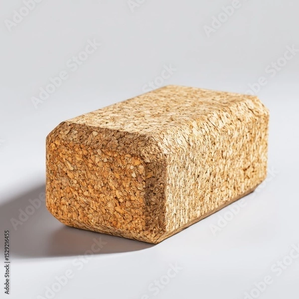 Obraz ecofriendly yoga block made from cork symbolizing sustainable fitness tools isolated clean background