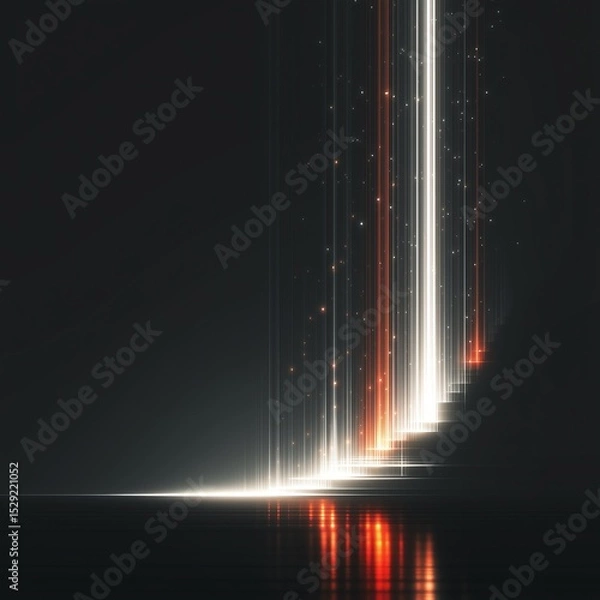 Fototapeta Abstract Glowing Line Composition with Sparse Vectors on Empty Canvas, Minimalist Design