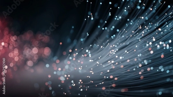 Obraz Minimalist banner featuring fiber optic fusion splicing with ample space for text, great for presentations and tech ads
