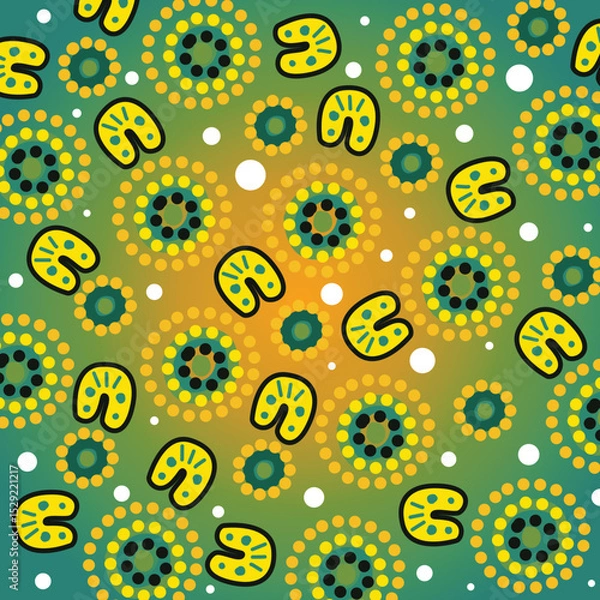 Obraz Bright Gathering in Aboriginal Dot Art Style Illustration