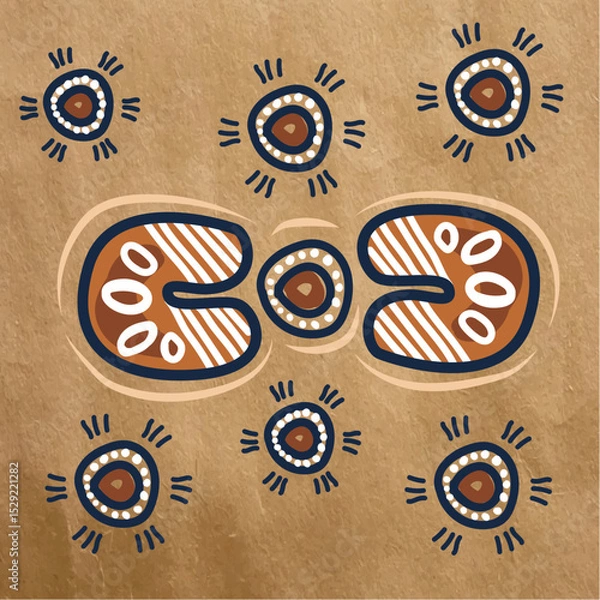 Obraz Aboriginal-Inspired Symbolic Vector Artwork