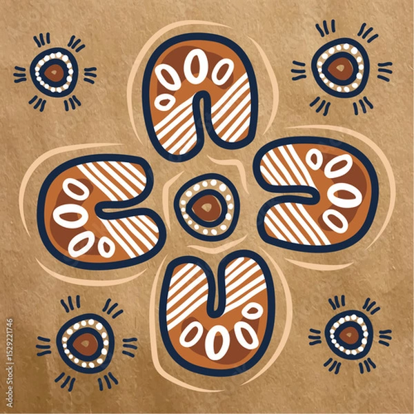 Obraz Aboriginal Gathering Circle Design - Illustration