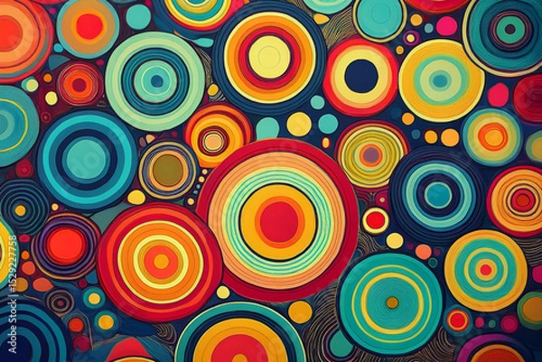 Fototapeta Hypnotic Retro Abstract Circles Vortex Background