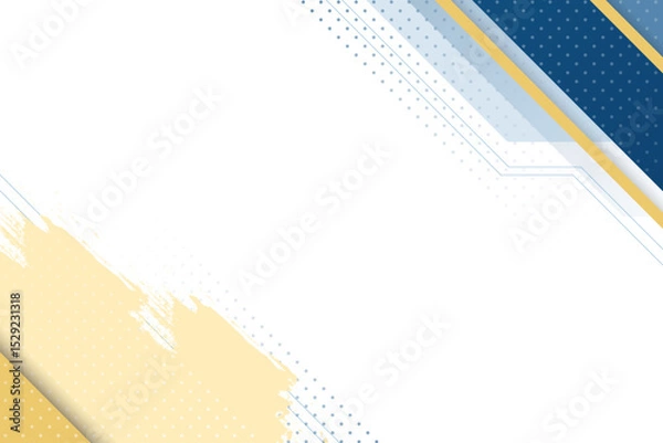 Fototapeta Abstract modern background with blue, yellow, and geometric elements