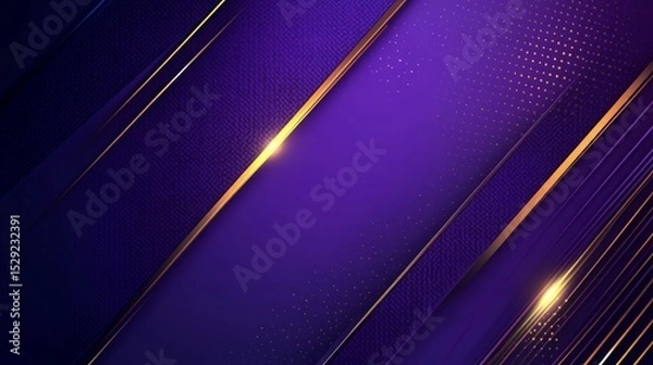 Obraz Elegant purple background with luxurious golden line shapes and soft gradient design for premium digital wallpapers, sophisticated branding projects, and stylish graphic design templates