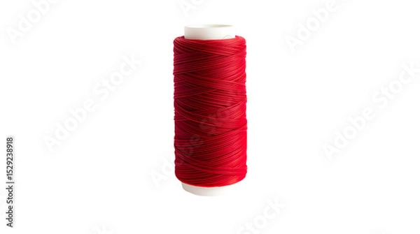 Fototapeta Photo of red thread spool isolated on transparent background.png