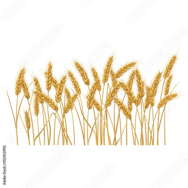 Obraz Golden Wheat Stalks Graphic Design Element perfect for Harvest Season Branding Projects and Agriculture Logos