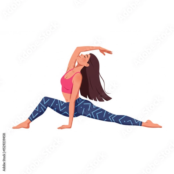 Obraz A graceful woman practicing yoga in a stylish pose a perfect scalable design for fitness branding or wellness logos