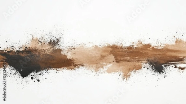 Obraz Bold artistic paint splatter edge in mocha mousse, symbolizing chocolate texture and mixed shades