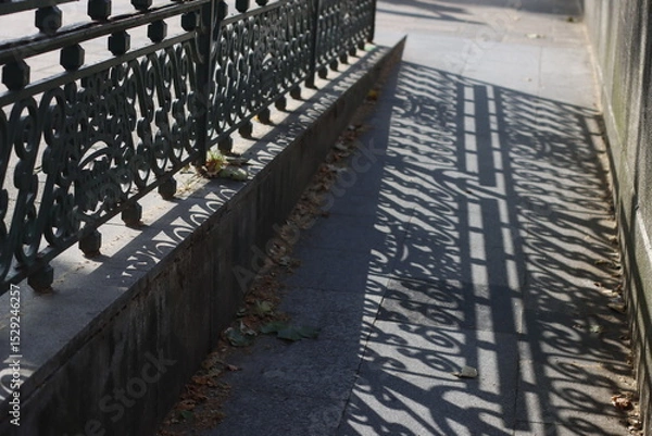 Obraz Wrought iron fence in the park