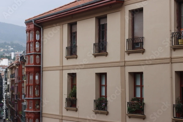 Obraz House in the old town of Bilbao, Spain