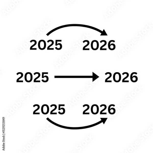 Fototapeta Strategic Progress: Moving from 2025 to 2026 with Growth
