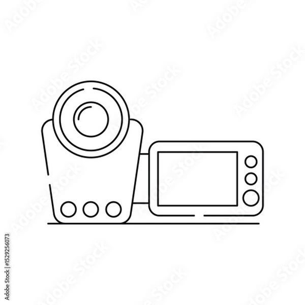 Obraz Camcorder  line icon with white background vector stock illustration