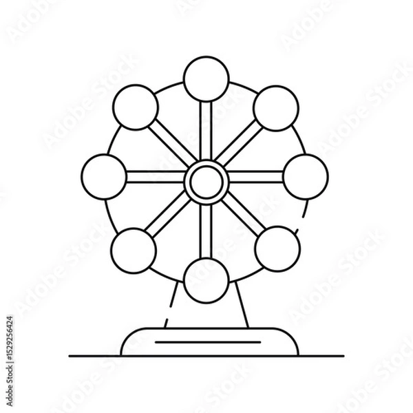 Obraz Amusement Park line icon with white background vector stock illustration
