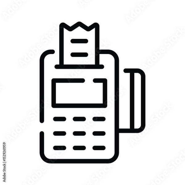 Fototapeta outline style icon showing modern pos payment terminal