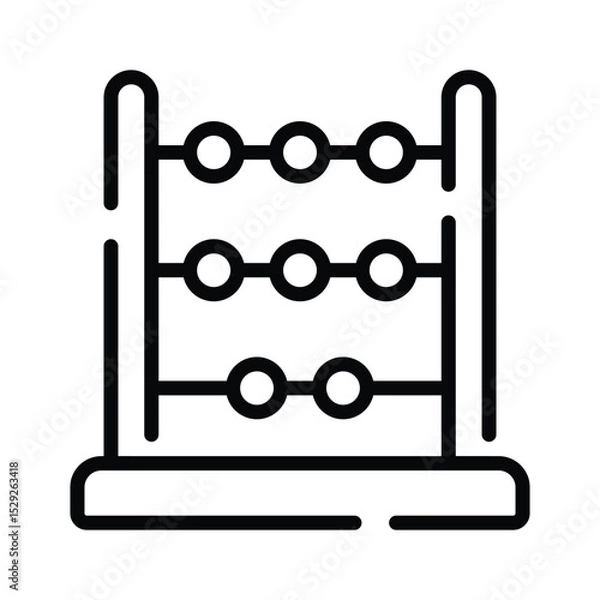 Fototapeta A outline style icon of ancient abacus counting
