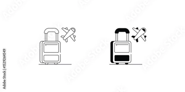 Obraz Luggage set icon with white background vector stock illustration