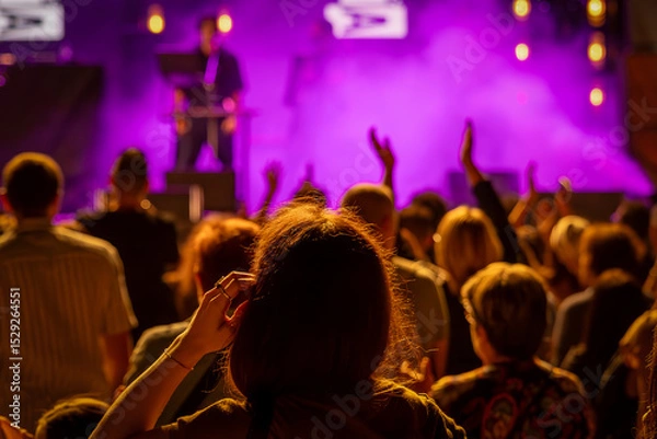 Fototapeta enthusiastic supporters during a musical performance