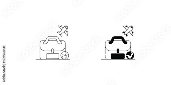 Obraz Suitcase set icon with white background vector stock illustration