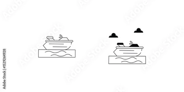 Obraz Jet Ski set icon with white background vector stock illustration