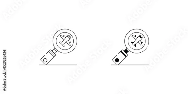 Obraz Loupe set icon with white background vector stock illustration