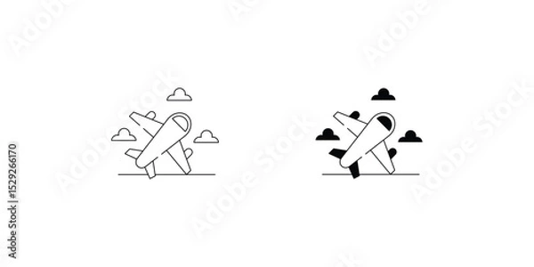 Obraz plane set icon with white background vector stock illustration