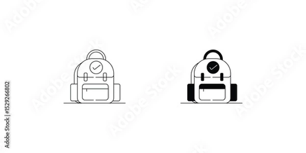 Obraz Backpack  set icon with white background vector stock illustration