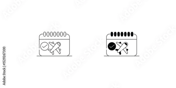 Obraz Calendar set icon with white background vector stock illustration