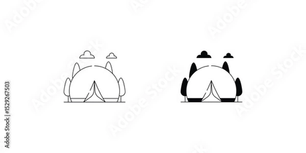 Obraz Camping set icon with white background vector stock illustration