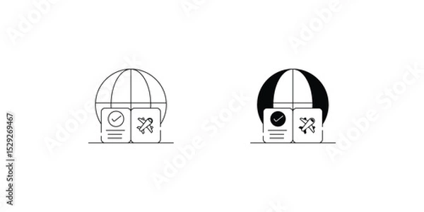 Obraz Visa set icon with white background vector stock illustration