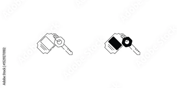 Obraz Room Key set icon with white background vector stock illustration