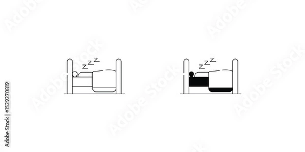 Obraz Bed set icon with white background vector stock illustration