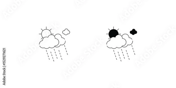 Obraz Weather set icon with white background vector stock illustration