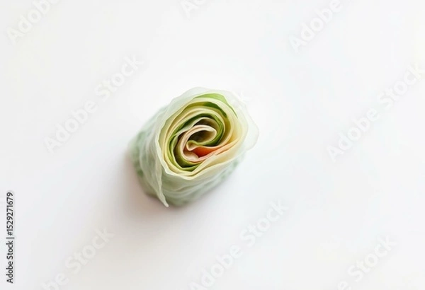 Obraz Soft, natural lighting illuminates a delicate rice paper spring roll