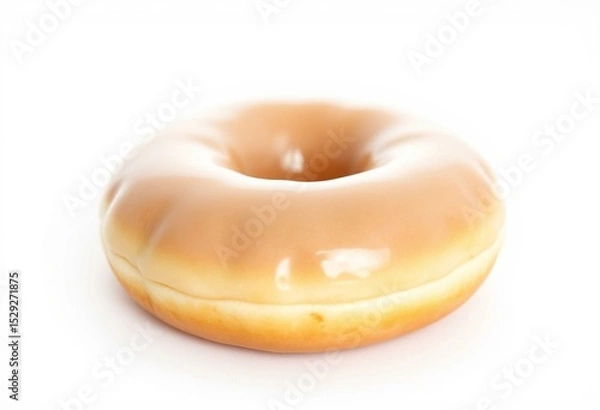 Obraz A single glazed donut on a simple white background