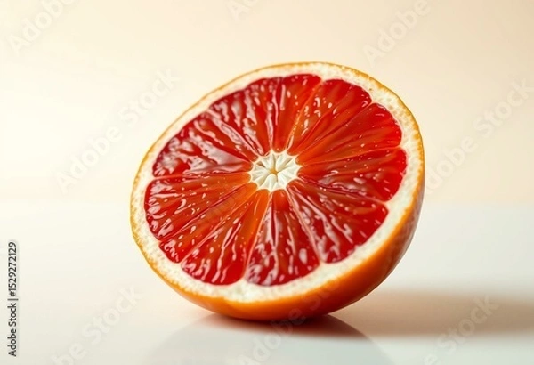 Obraz A close-up of a juicy, ripe citrus fruit with a warm, natural light background.