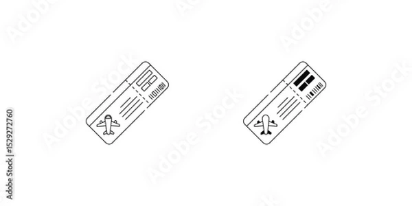 Obraz Boarding Pass set icon with white background vector stock illustration