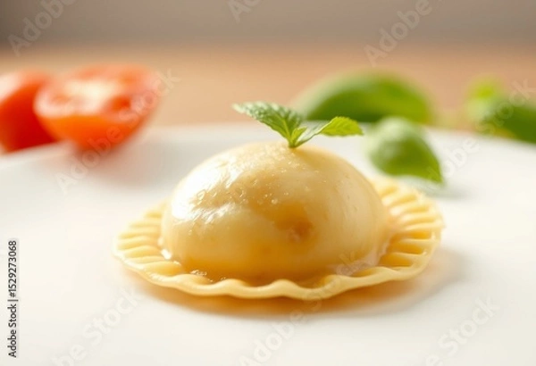 Obraz Perfectly formed raviolo with hint of filling