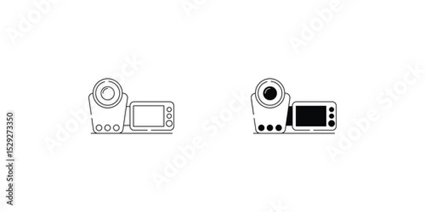 Obraz Camcorder  set icon with white background vector stock illustration