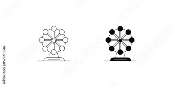 Obraz Amusement Park set icon with white background vector stock illustration