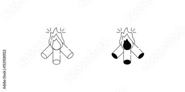 Obraz bonfire set icon with white background vector stock illustration